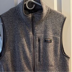 L.L. Bean Heather Gray Fleece Vest